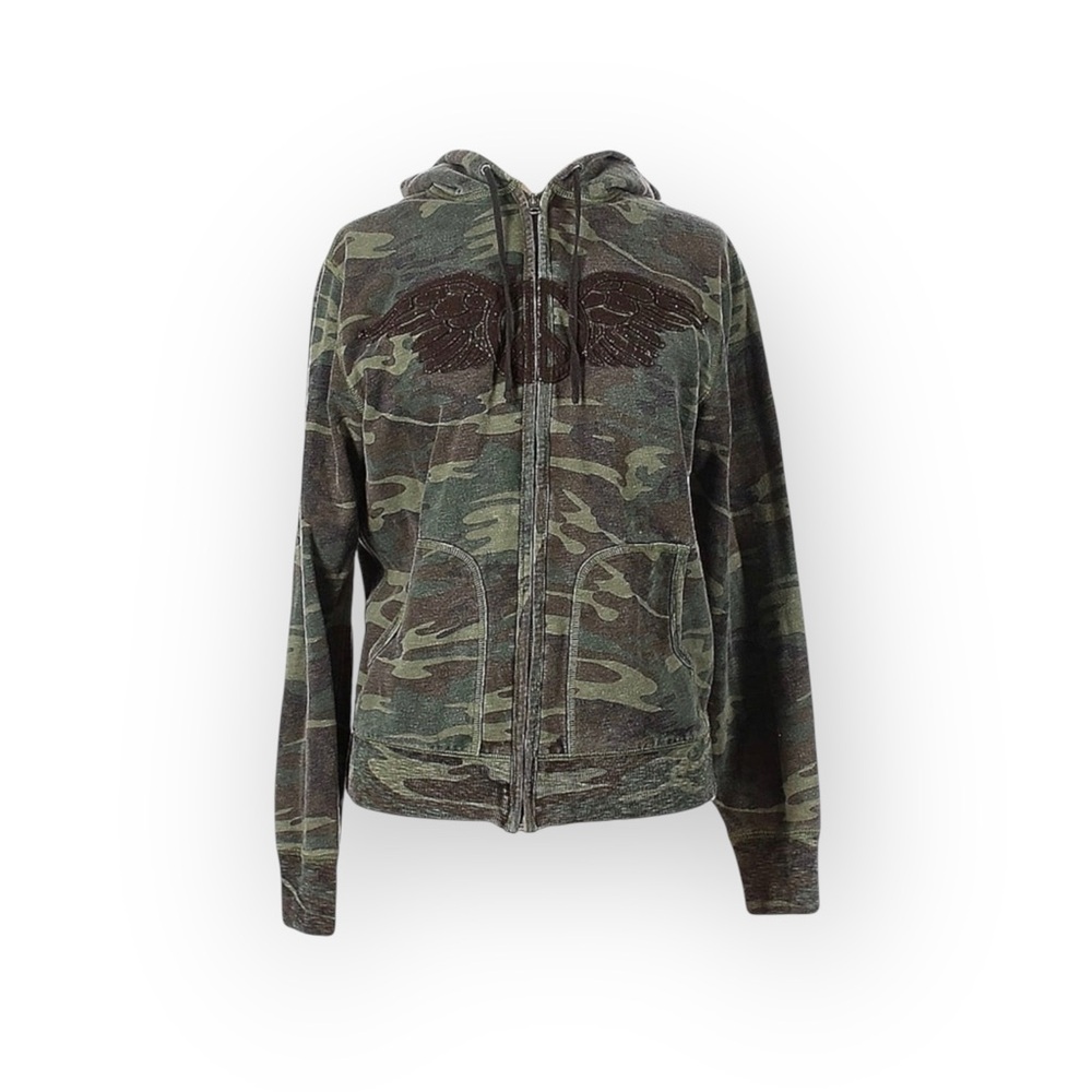VHTF: new Lucky Brand シ Embroidered Winged Peace Sign Zip Hoodie Sweatshirt シ S - Picture 2 of 16